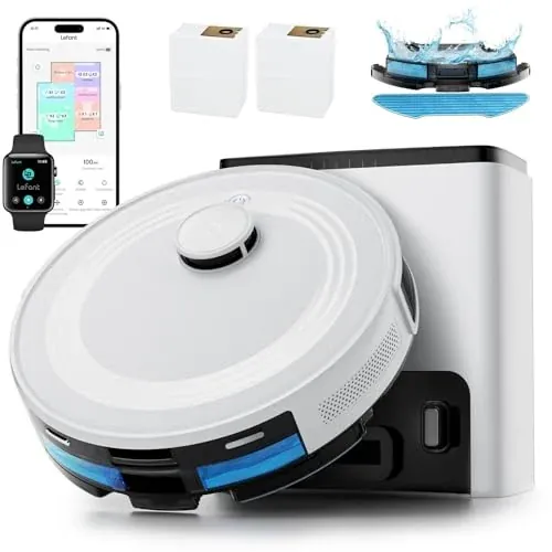 LiDAR Robot Vacuum and Mop 6000Pa with 75-Day Self-Emptying