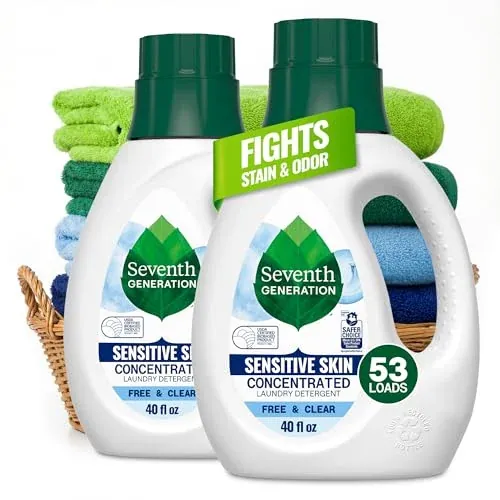 Seventh Generation Free & Clear Concentrated Laundry Detergent 2-Pack 40-Ounce