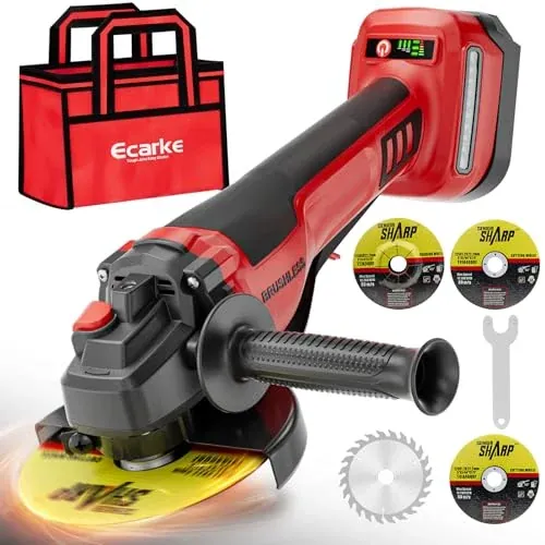 Ecarke Angle Grinder Compatible with Milwaukee 18V Battery, with Paddle Switch & Brushless Motor