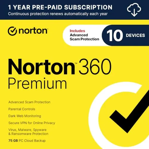 Norton 360 Premium 2027 Antivirus, 10 Devices,