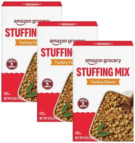 Amazon Fresh Stuffing Mix Turkey Flavor 6 Oz (Pack of 3)