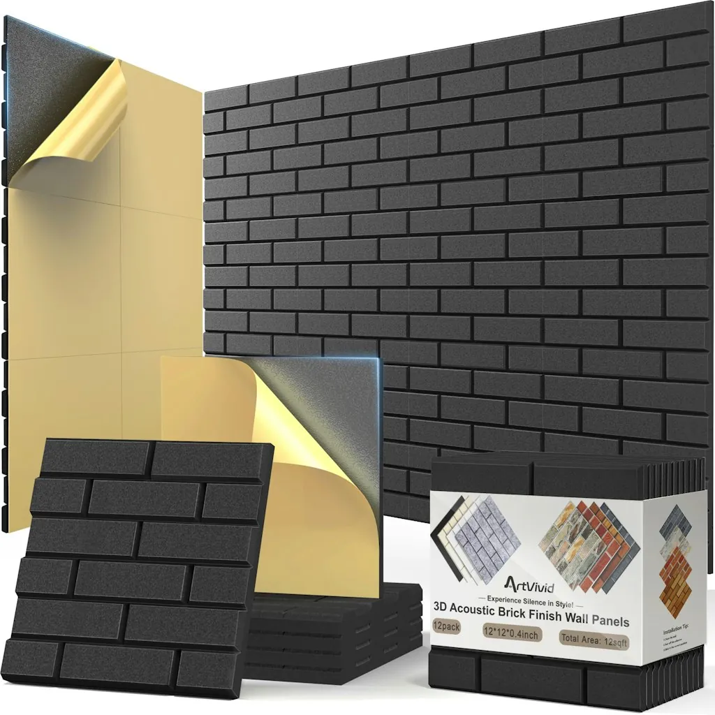ArtVivid 12-Pack Brick Pattern Acoustic Panels
