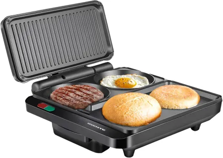 OVENTE 1000W Dual Grill / Griddle Machine