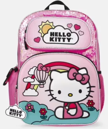 Sanrio Hello Kitty "Hello to Happy" Girls' 17" Sequin Rainbow Backpack