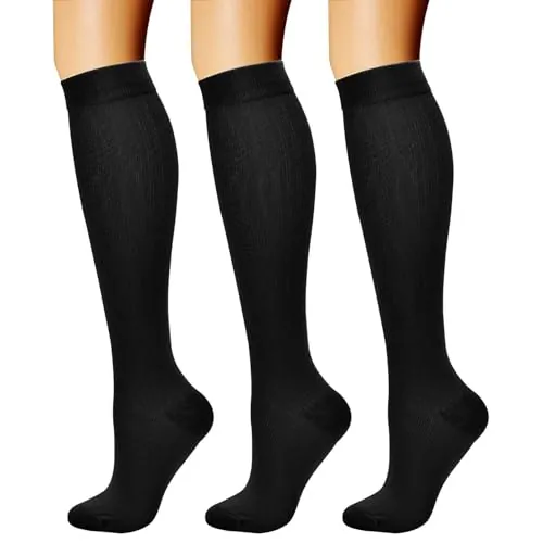 3-Pair Pack Compression Socks for Women & Men