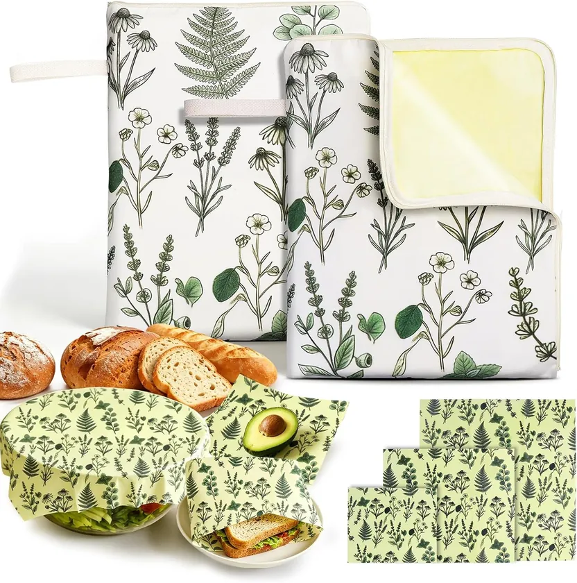 VDPDO Beeswax XL Bread Bags & Wraps 5-Piece Set