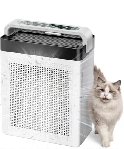 Pet Air Purifier for Home Large Room 2,500 Ft², Dual Intake