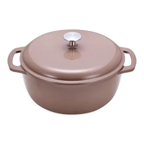 Amazon Basics 7.3-Quart Cast Iron Dutch Oven – 7.3qt Clay