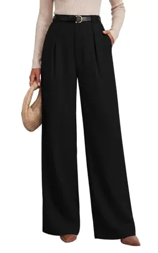 Womens Business Casual Wide Leg Work Dress Pants WPT4040
