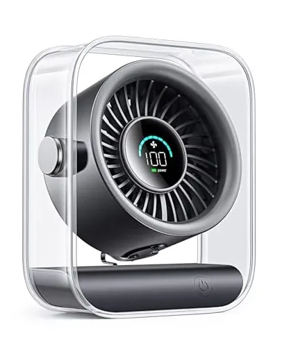 Digix Portable Rechargeable Desk Fan w/ LED Display 3000mAh