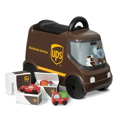 Radio Flyer UPS Delivery Truck Steel & Plastic Ride-On Pedal Toy for Ages 2+