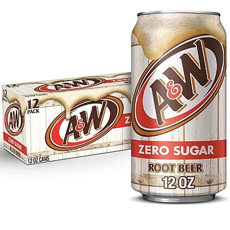 12-Pk 12-Oz A&W Zero Sugar Root Beer Soda