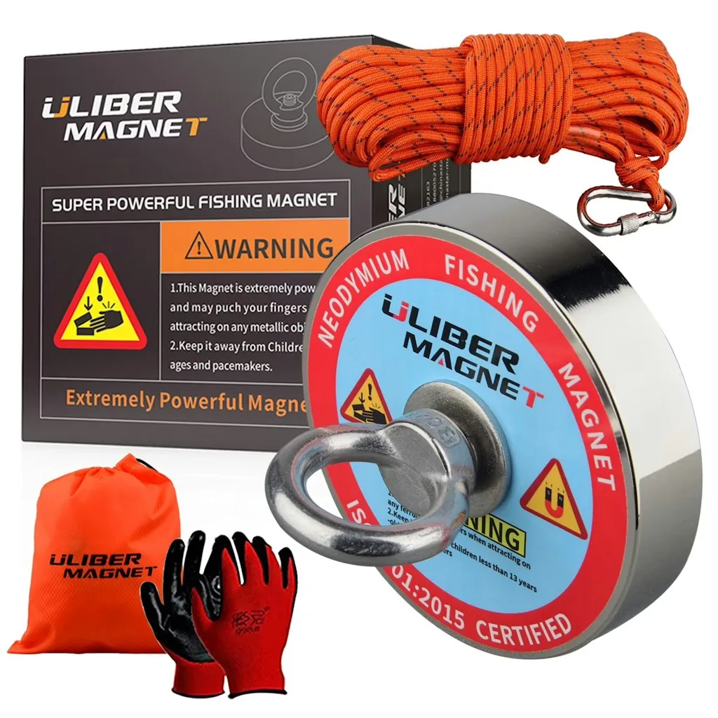 ULIBERMAGNET 1,200 lbs Neodymium Fishing Magnet Kit