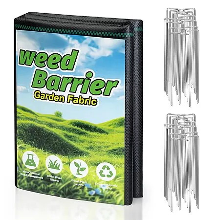 4' x 100' FrutPunch Weed Barrier Landscape Fabric w/ 20 U-Shaped Ground Stakes