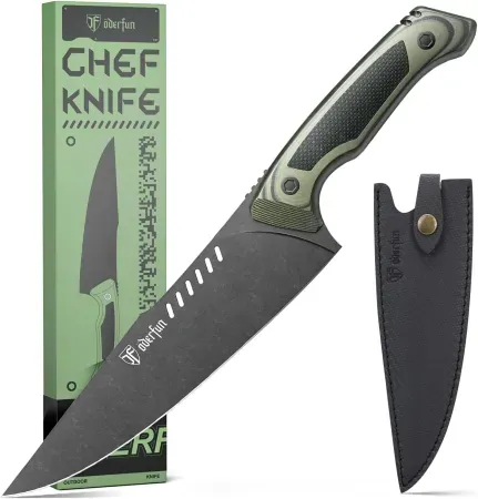 ODERFUN 8" Chef Knife w/ Leather Sheath