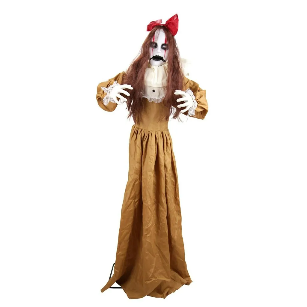Haunted Hill Farm 5.4-Ft. Pop-Up Creepy Lady Halloween Animatronic