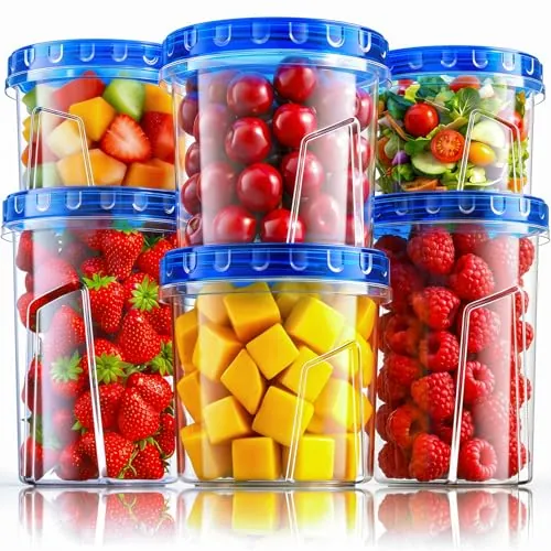 HOMETALL Airtight Freezer Storage Containers w/ Twist Lids 6-Pack (33/24/17-oz)