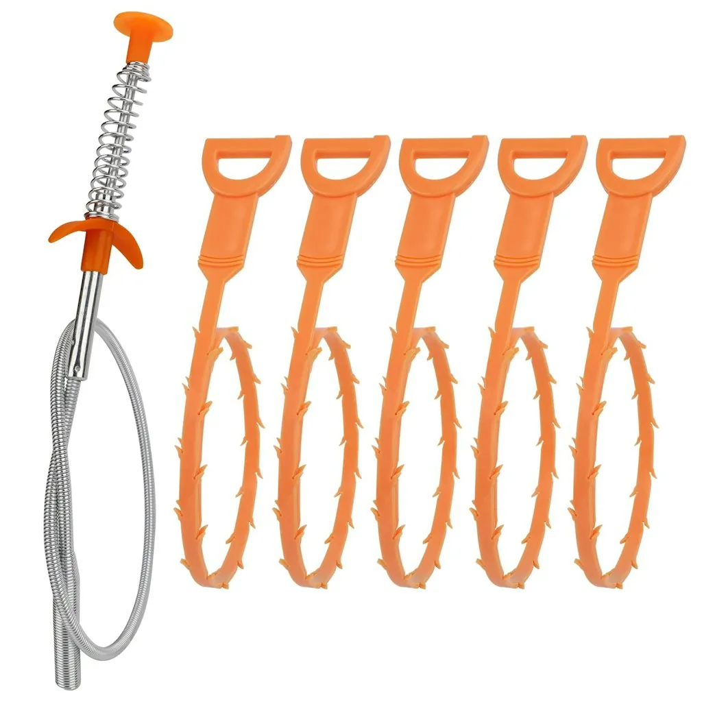 Amazon Basics Drain Clog Remover Tool 6-Pack