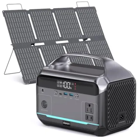 Daran 600W 288Wh LiFePO4 Portable Power Station w/ 80W Solar Panel