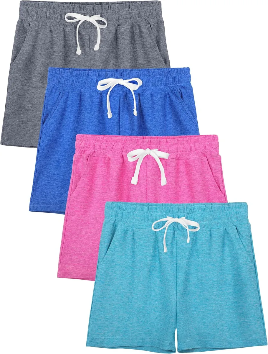 Jorhig Girls Athletic Shorts 4-Pack