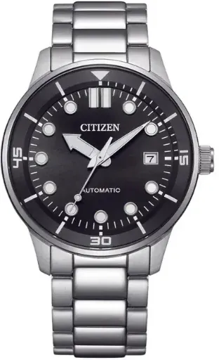REFURBISHED Citizen Men's Automatic Date Window Silver Black Watch 40MM NJ0191-83E