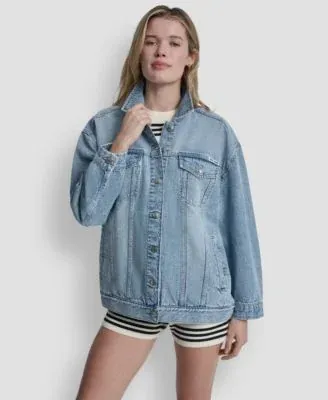 DKNY Jeans Women's Oversized Denim Trucker Jacket