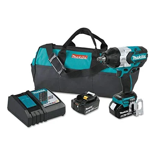 Makita XWT08T 18V LXT Lithium-Ion Brushless Cordless Kit w/Friction Ring Anvil (5.0Ah)