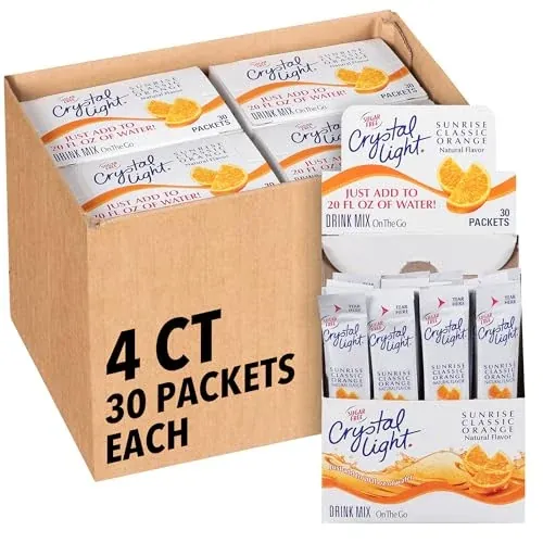 Crystal Light Sugar-Free Orange On-The-Go Drink Mix 4-Pack 30-Count