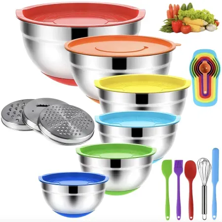 20-Piece YuCook Stainless Steel Mixing Bowls Set