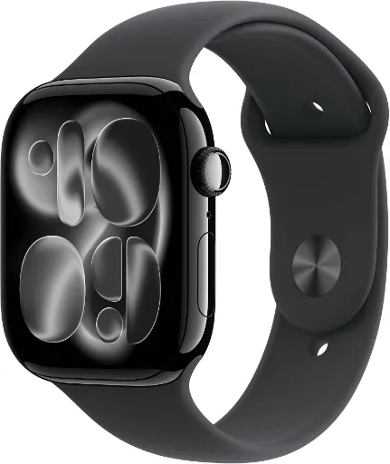 Apple Watch Series 11 GPS 42mm Jet Black Aluminum Case with Black Sport Band