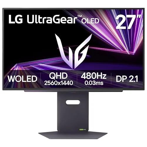 LG 27GX790A-B 27-inch Ultragear OLED Gaming Monitor QHD 1440p 480Hz, 0.03ms, DisplayPort 2.1