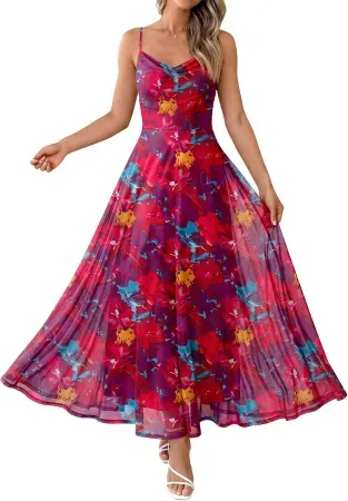 Prinbara Women's Floral Floral Printed Maxi Dress