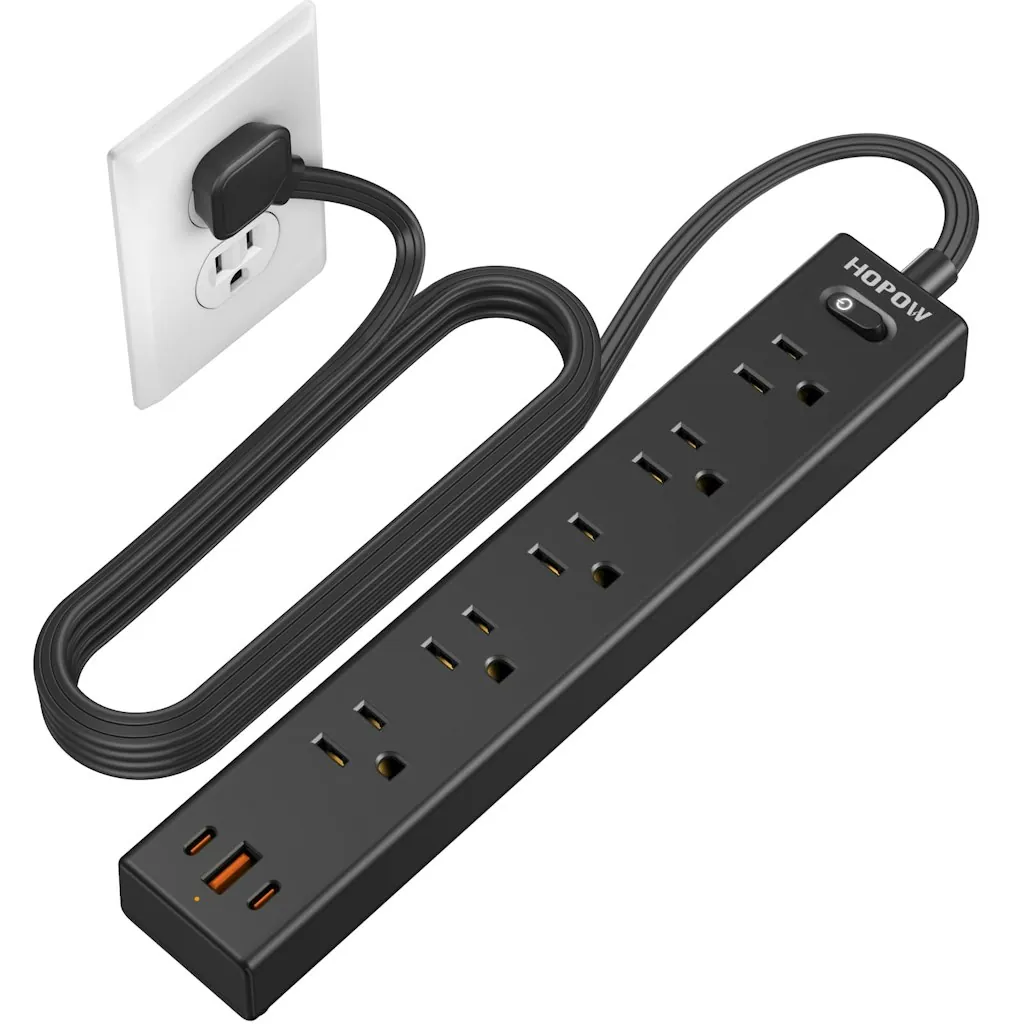 Flat Plug Surge Protector Power Strip