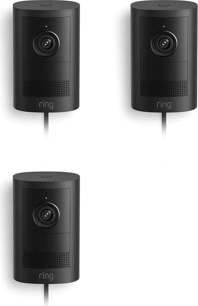Ring Outdoor Cam 2K Plug-In Wide-Angle Security Camera 3-Pack