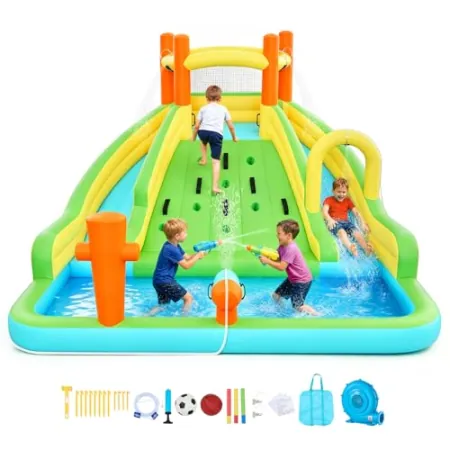 VEVOR Inflatable Water Slide Bounce House with Blower
