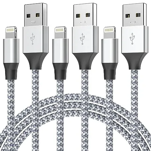 Durable iPhone Charger Cord 6FT - 3-Pack