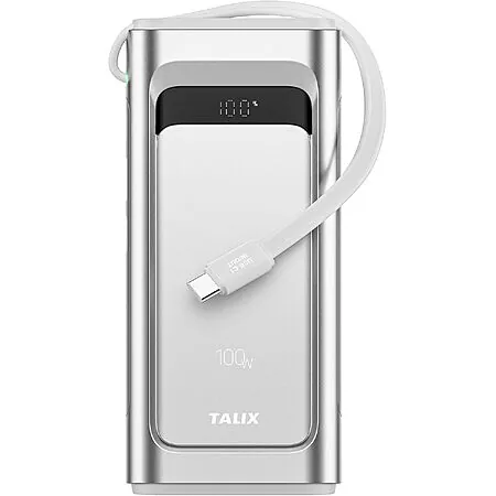 10000mAh TALIX 100W Portable Charger Power Bank w/ Built-In USB-C Cable