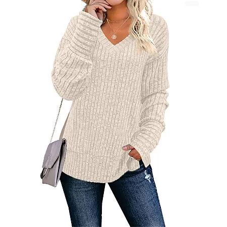 JomeDesign Women's Long-Sleeve V-Neck Sweater (Various Colors)