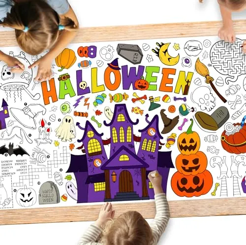 Halloween Coloring Tablecloth