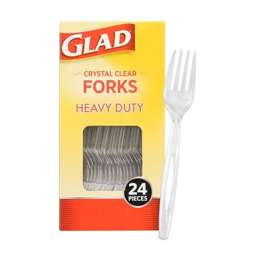Glad Disposable Plastic Forks 24-Pack