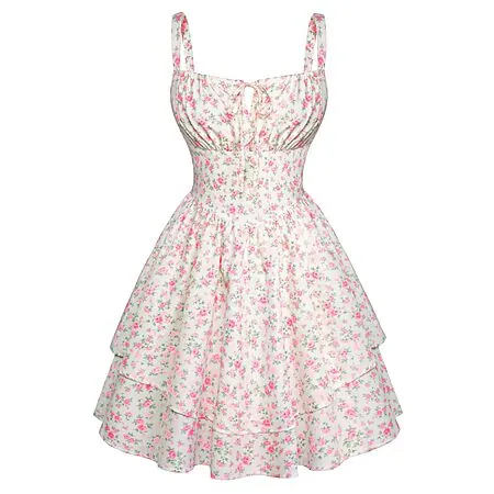 Scarlet Darkness Women's Floral Mini Corset Dress w/ Pockets (Various)