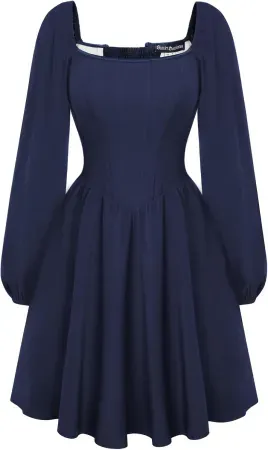 Scarlet Darkness Renaissance Corset Dress Long Sleeve Party Mini Dress