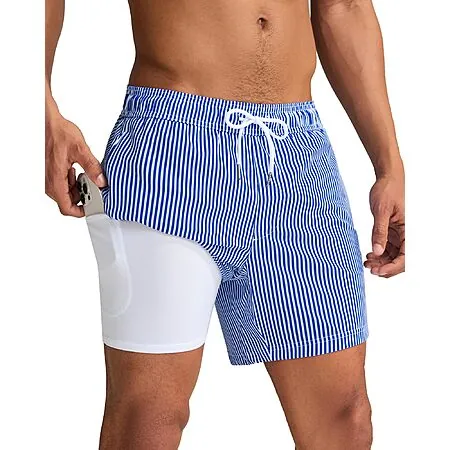 Maamgic Men's 5.5" Quick Dry Swim Trunks w/ Compression Liner (Various)