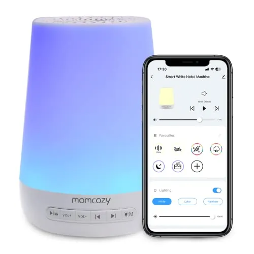 Momcozy Smart Baby Sound Machine & Night Light with 34 Sleep Sounds & App Control (Blue)