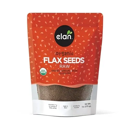 Elan Organic Whole Raw Flax Seeds 9-Oz