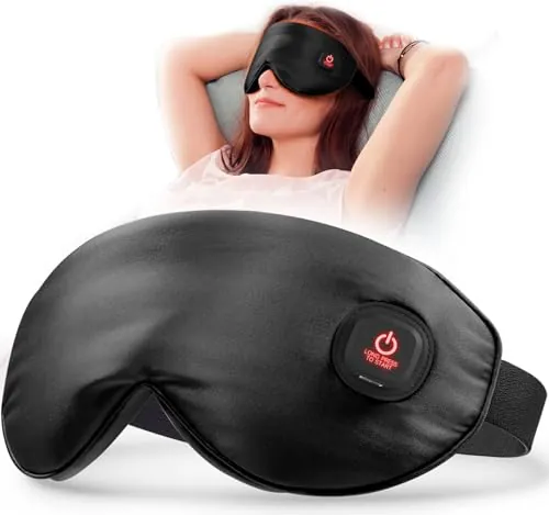 LitBear Heated Eye Mask Silk Cordless Warm Eye Compress (Black)
