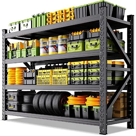 79" x 24" x 73" 4-Tier 6000-Lb Heavy Duty Adjustable Metal Garage Shelving Unit