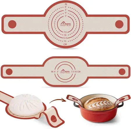2-Piece 0.7MM HOTEC Silicone Bread Sling for Dutch Oven