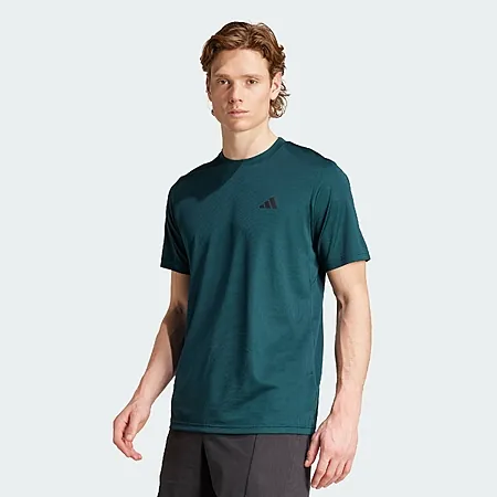 adidas Men's Train Essentials Training T-Shirt (Size L, Green)