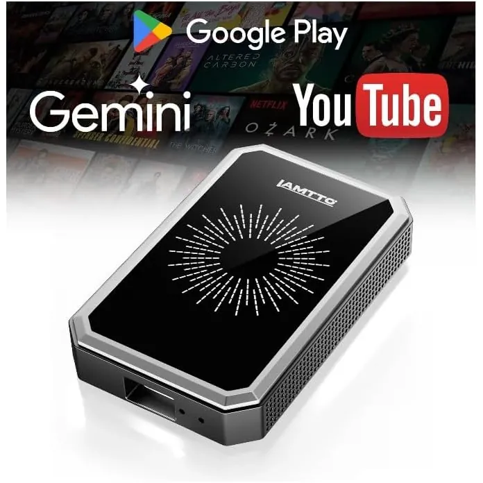 Lamtto Wireless CarPlay Adapter with Gemini AI